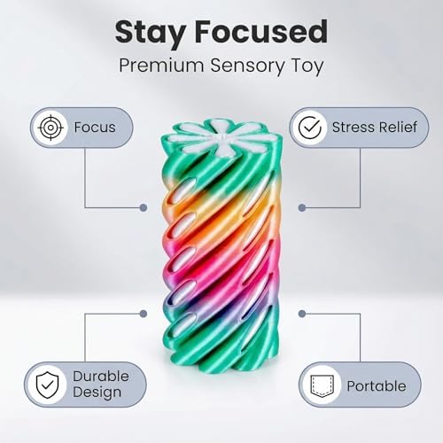 6 Packs Fidget Toys for Adults,Valentines Easter Gift for Him Her, 3D Printed Sensory & Stress Relief Desk Toys with Mesmerizing Colors, Smooth Gliding Motion for Anxiety Relief and Focus