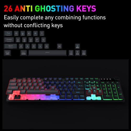 Redragon K521-E Gaming Keyboard with Knob, RGB 104 Keys Wired Keyboard