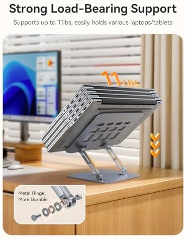 ORICO Ergonomic Laptop Stand for Desk, Height Adjustable Riser, ST11-Gray