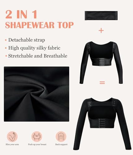LANCS Arm Compression Sleeve Women Post Surgical Slimmer Arm Shaper Tops