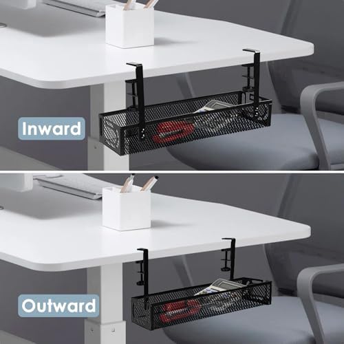 Cable Management, 2 Pack Cable Management Under Desk, Cable Tray