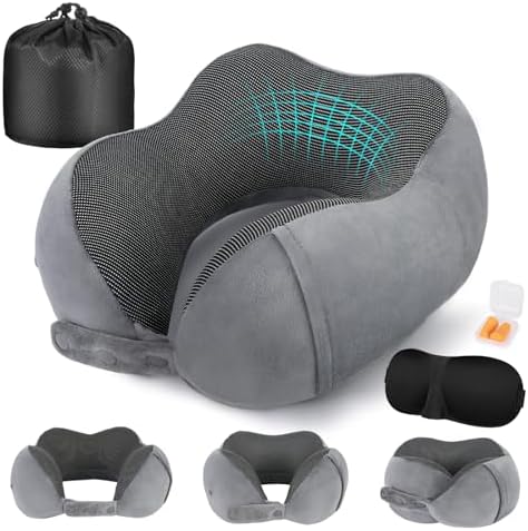 Cirorld Neck Pillow for Traveling, Travel Pillows for Airplanes Grey