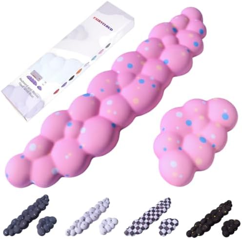 Cloud Wrist Rest Set for Keyboard & Mouse. Silky Fabric Surface