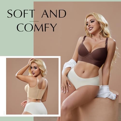 Super Push Up Bra Smoothing Back Fat Bra with Support T Shirt Bra