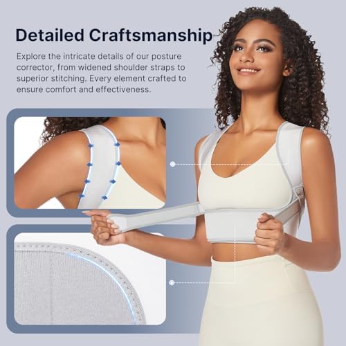 Fit Geno Posture Corrector for Women Lite, Upper Back Brace for Slouching