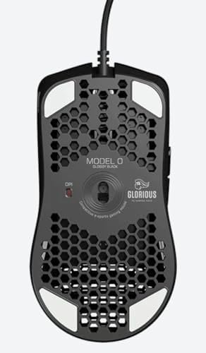 GLORIOUS Model O- (Minus) Compact Wired Gaming Mouse - 58g Superlight Honeycomb Design, RGB, Pixart 3360 Sensor, Ambidextrous, Omron Switches - Glossy Black