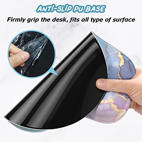 Hsurbtra Ergonomic Mouse Pad with Wrist Rest Support, Gel Mouse Pads with Non-Slip PU Base, Pain Relief Memory Foam Computer Mat, Cute Office Supplies Desk Decro Accessories, Marble