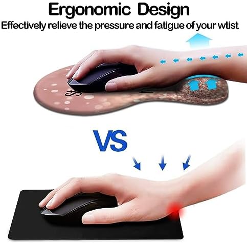DOOKE Ergonomic Mouse Pad with Wrist Support and Coaster,Mouse Pads with Non-Slip PU Base for Home Office Working Studying Easy Typing & Pain Relief Stay Positive