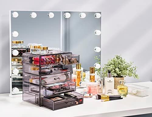 Sorbus 6-Drawer Makeup Organizer with Small & Wide Drawers (Purple)