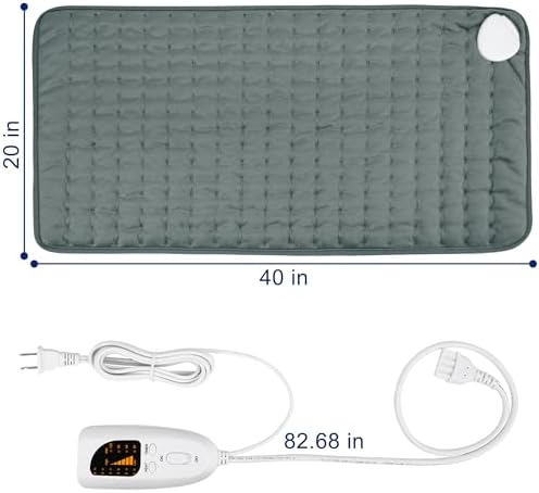 40x20 Inch Electric Heating pad for Back Neck Shoulder Knee Arms Legs- Electric Heat Pads with 6 Heat Settings & Auto Shut Off &Dry/Moist Heat Heating Pad for Birthday Mother Father Girl Men Women