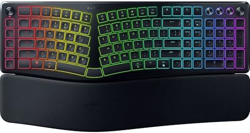 Razer Pro Type Ergo Wireless Split RGB Keyboard, Black (Renewed)