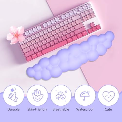 JIKIOU Upgrade Leather Cloud Wrist Rest for Keyboard and Mouse & Cup Pad
