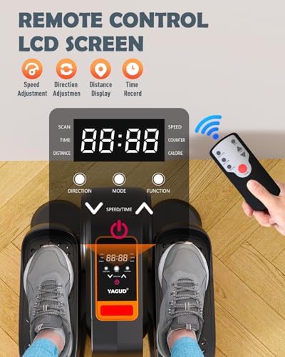 Yagud Under Desk Machine, Electric Elliptical Leg Exerciser for Senior, 13 Adjustable Speeds Quiet and Portable Seated Pedal Exerciser for Training with Remote Control
