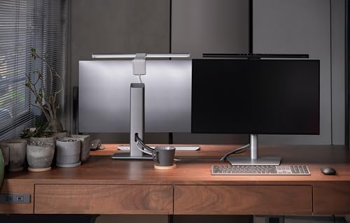 BenQ ScreenBar Pro LED Monitor Light Bar (Silver)- Ultrawide Lighting, Motion Sensor, Adjustable Brightness/Color Temperature, Eye-Care USB-C Monitor Lamp, No Glare, Curved Monitors, Monitor accessory