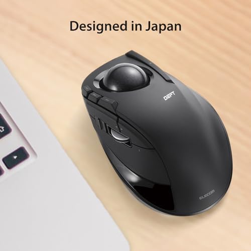 ELECOM Deft Trackball Mouse Wireless, Ergonomic M-DT2DRBK