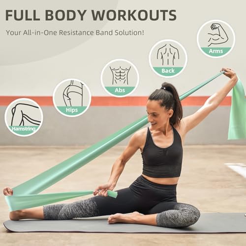 Stretch Bands for Exercise, Resistance Bands for Working Out, Exercise Bands for Physical Therapy, Pilates, Rehab, Stretch, Strength Training and Yoga Starter Set