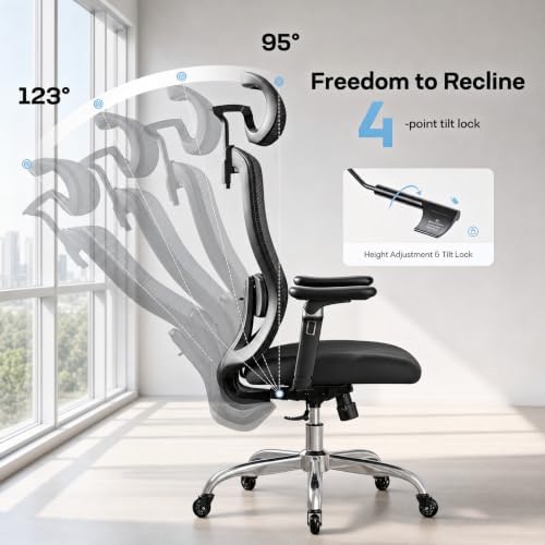 HUANUO Ergonomic Office Chair with 6D Armrests and Adjustable Seat Depth