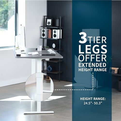 VIVO Dark Gray 71 x 36 in Standing Desk, DESK-KIT-2W7G-36