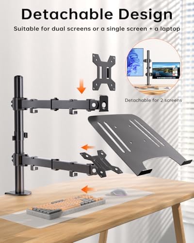 Afaloona Dual Monitor and Laptop Stand for 13-32" Monitor & 11-17" Laptop