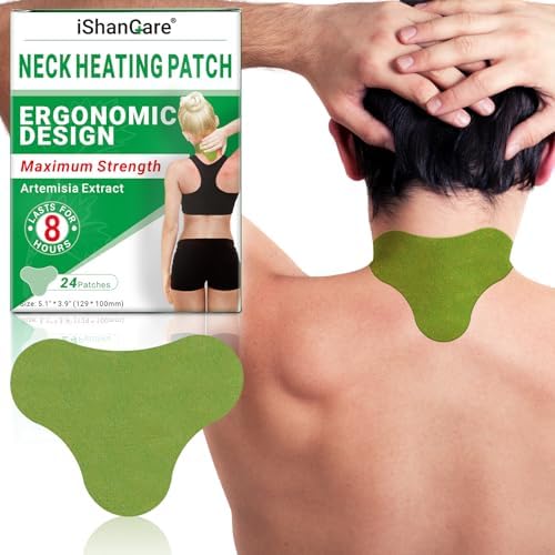 ishancare Neck Patches - 24 Count Warming Herbal Plaster Maximum Strength Heat Patches, 8 Hours Deep Heating Extra Strength Joint Soreness Soothing Patch for Neck, Knee, Back, Shoulder