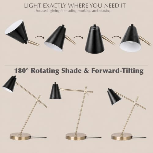 HarvestLand HaloBar Black Mordern Desk Lamp Reading Lamp for Home Office