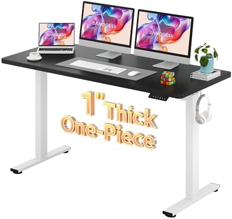 SANODESK One-Piece 1'' Thick Height Adjustable Standing Desk 60''x24''