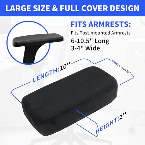 YOUFi Office Chair Arm Covers,Extra Soft Velvet Armrest Cushion,Set of 2