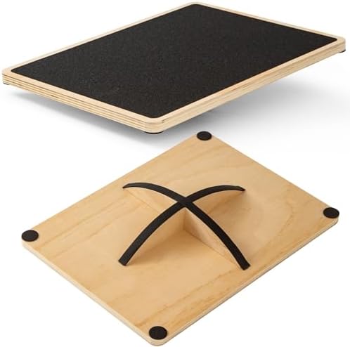 Wooden Rocker Balance Board for Adults Anti-Slip 350LBS Balance Trainer for Standing Desk, Physical Therapy & Core Strength – Durable Wooden Rocker Board for Office & Rehab