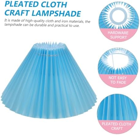 Ipetboom Pleated Cloth Lampshade for Table Lamp Stylish Home Decor Accessory Soft Warm Light Filter Suitable for Bedside and Desk Blue Color