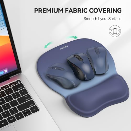 TECKNET Gel Ergonomic Mouse Pad with Wrist Rest, Non-Slip PU Base, Gradient