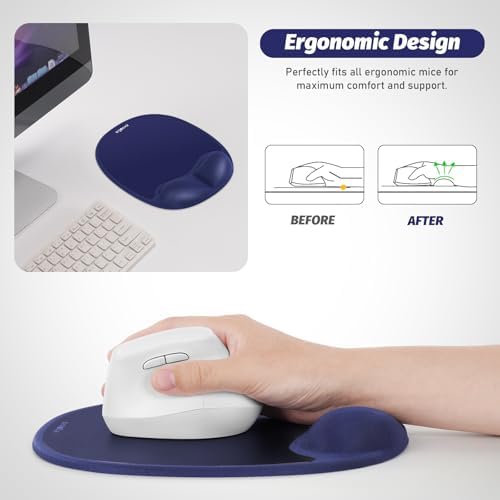 Memory Foam Mouse Pad with Wrist Rest for Vertical Mouse