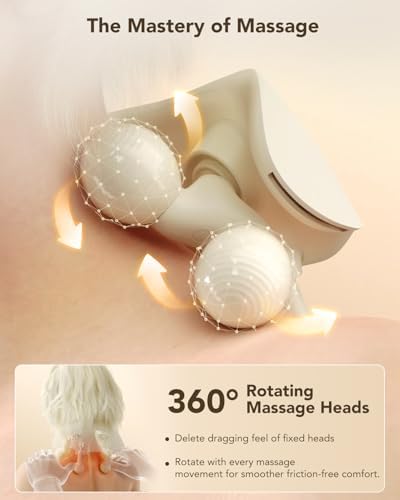 SKG HS500 FSA Eligible Cordless Neck Massager with Heat for Relief Deep Tissue, Shiatsu Shoulder Massager for Neck and Shoulder Relaxation, Father’s Day Dad Gifts, Gifts for Men Grandpa, HSA Eligible