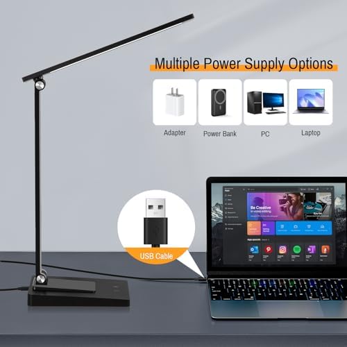 Rechargeable LED Desk Lamp, 800LM 2600mAh Reading Table Lamp