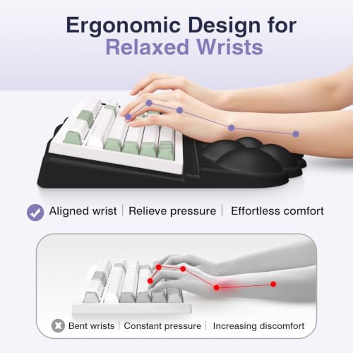 Sushret Cloud Wrist Rest with Keyboard Stand, Keyboard Riser with Wrist Pad