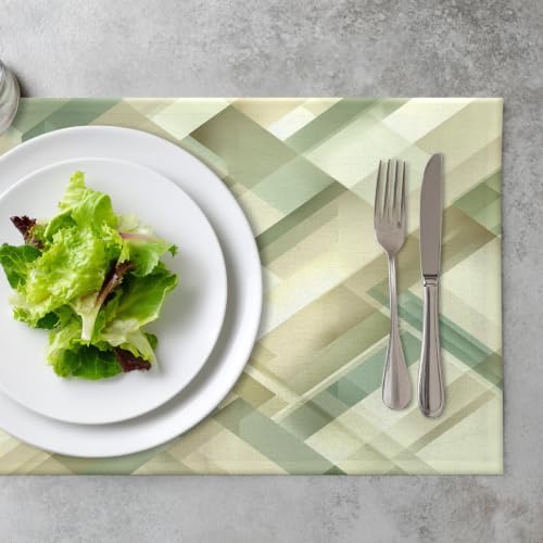 Sophisticated Contemporary Aesthetic Placemats, Subtle Shading Refined Look Place Mats for Dining/Kitchen Table Waterproof Washable Linen Heat Insulation Dinner Table Mats 12X18 in 6 Pcs