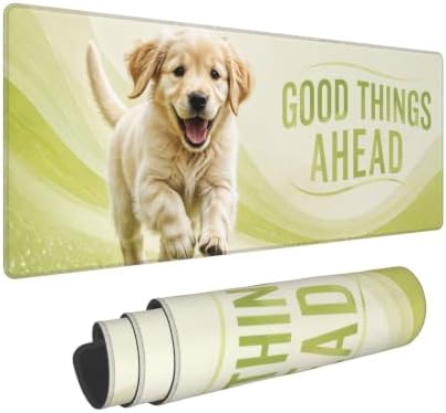 Golden Retriever Large Mouse Pad Mouse Pad Gaming 11.8x31.5 in Green