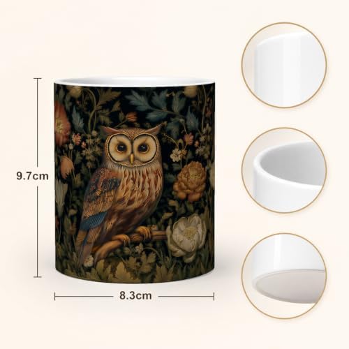 Pen Holder for Desk Ceramic Pencil Cup, Cute Makeup Brush Desk Organizer, Desk Accessories, School Supplies, Teacher Appreciation Gifts, Birthday Christmas Gift for Women (Owl)