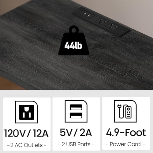 TUTOTAK End Table with Charging Station, Side Table, Nightstand