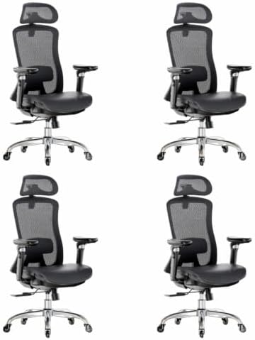 Marsail Big and Tall Mesh Ergonomic Office Chair with 6D Armrests, 4 Pack