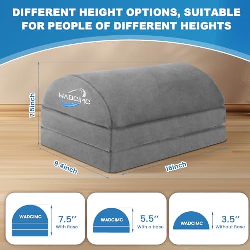 Foot Rest for Under Desk at Work, Foot Stool with Washable Cover, Comfortable Office Desk Accessories, Footrest with 3 Adjustable Heights, for Offices Gaming Chair, for Leg Support, Gray