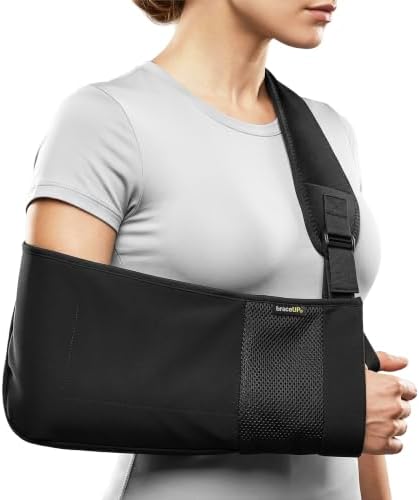 BraceUP Arm Sling with Padded Strap & Storage Pocket, One Size