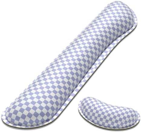 Dapesuom Enlarge Keyboard Wrist Rest, Memory Foam Wrist Cushion for Support, Cute Typing Pain Relief Keyboard Mouse Pad Rests Set with Non-Slip Base for Gaming Laptop Office Computer, Lilac Grey