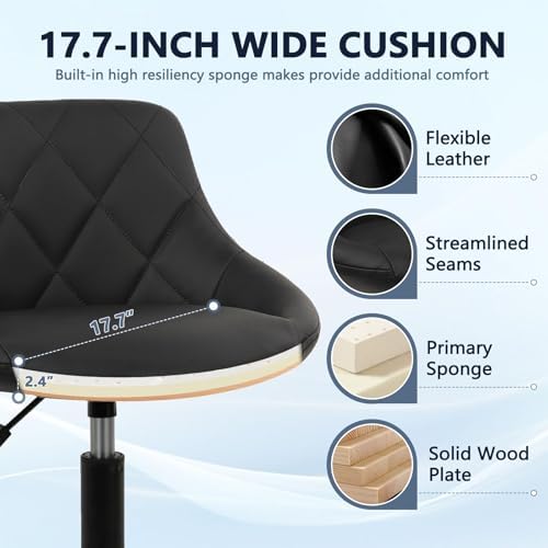 KLASIKA Drafting Chair with Back, Leather Rolling Swivel Stool with Adjustable Height and Footrest, Ergonomic Tall Standing Desk Office Chairs with Wheels for Home Work Shop Kitchen Bar, 1PK