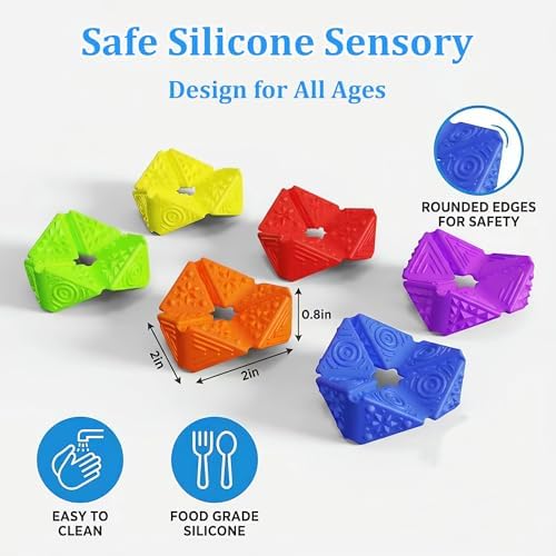 Sensory Fidget Toys for Kids Adults: Textures Sensory Flip Cube, Stress Fidgets Toys for Teen with Anxiety Autism ADHD Focus, Quiet Desk Fidget Toy for Classroom Prize, Office, Calm Down Corner