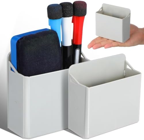 Sewroro 2pcs Suction Cup Pen Holder, Plastic Whiteboard Marker Organizer for Pens, Pencils, Erasers And Rulers, Desk Supply Holder