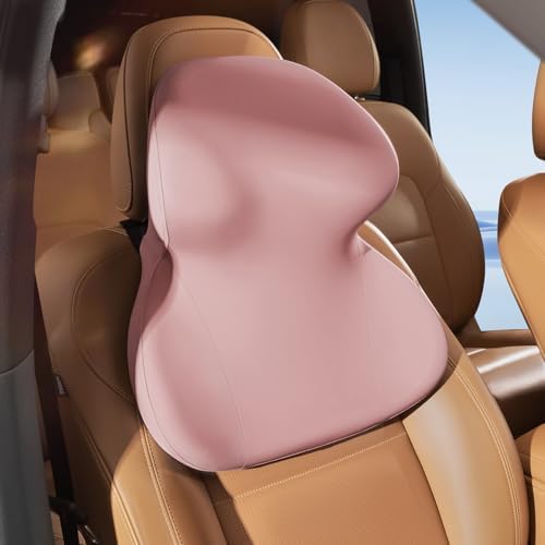 BEBAS Car Headrest Pillow, Ergonomic Neck Pillow with Memory Foam, Pink
