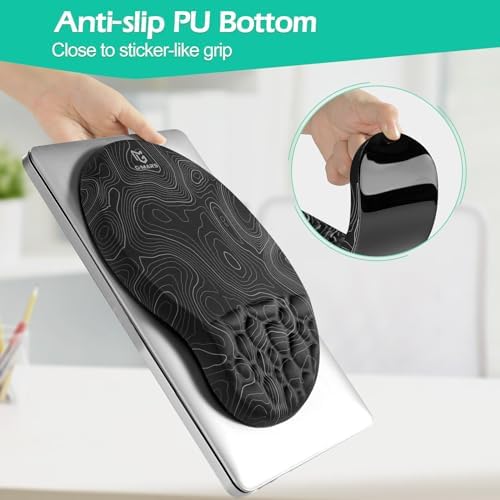 Gimars Upgrade Ergonomic Ultra-Soft Foam Keyboard Mouse Pad Wrist Rest Set, Smooth &Enlarge Wrist Support for Pain Relief, Computer, Laptop, Mac, Gaming, Office