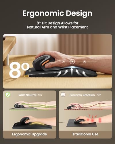 ProtoArc MP50 Ergonomic Mouse Pad with Wrist Support, Lycra Surface, Black