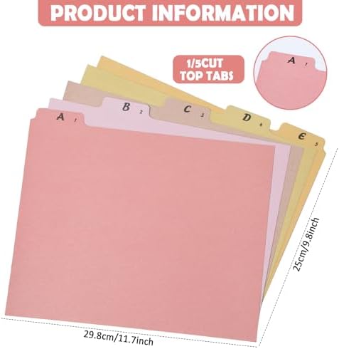 gisgfim 25 Alphabet File Guides, A‑Z Top‑Tab File Cabinet Dividers, Boho