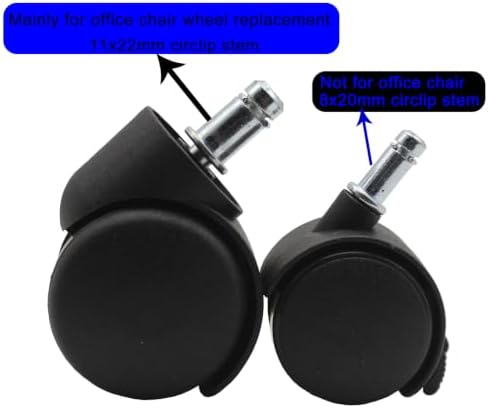 4pcs 1.5 Inch Swivel Caster Wheels with Circlip Stem 8x20mm